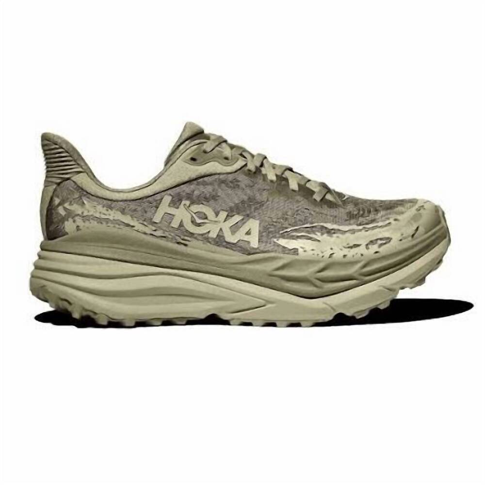 NEW HOKA men's stinson 7 running shoes in oyster mushroom / wild mushroom